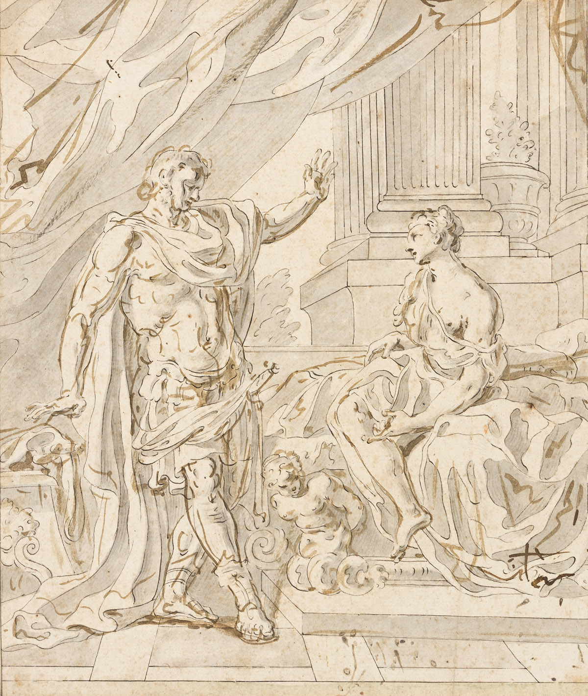FRANCESCO SOLIMENA (Serino 1657-1747 Naples) The Continence of Scipio.